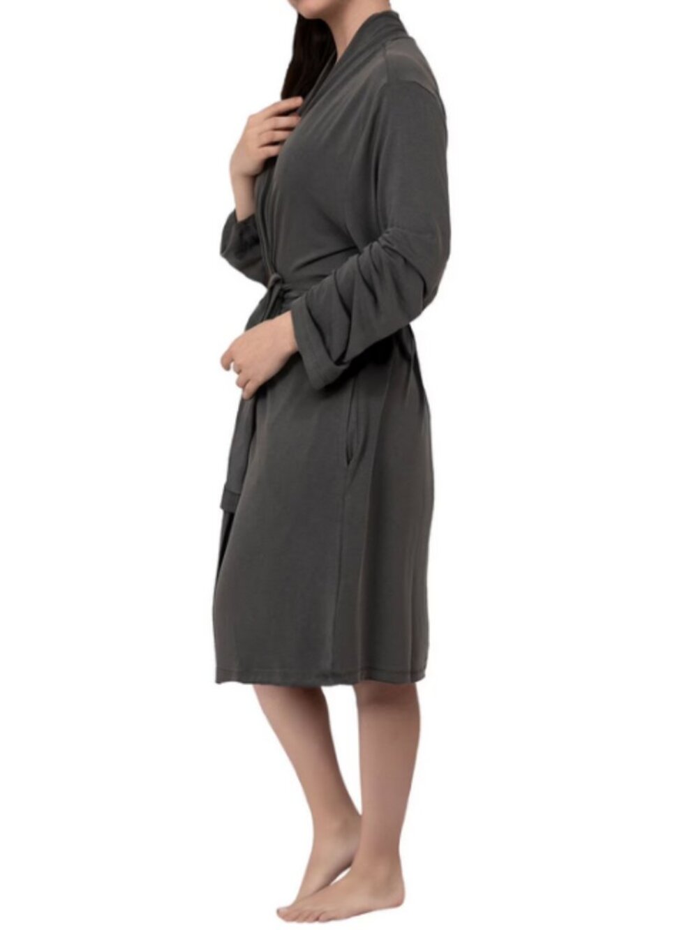 Barefoot Dreams Malibu Midi Robe S Steel Blue NWT